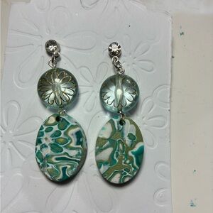 Handcrafted Green Dangle Earrings